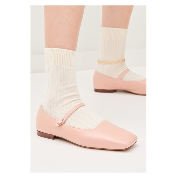 MANSUR GAVRIEL ballet flats pink EU 38 8 Mary Jane square toe leather strap new